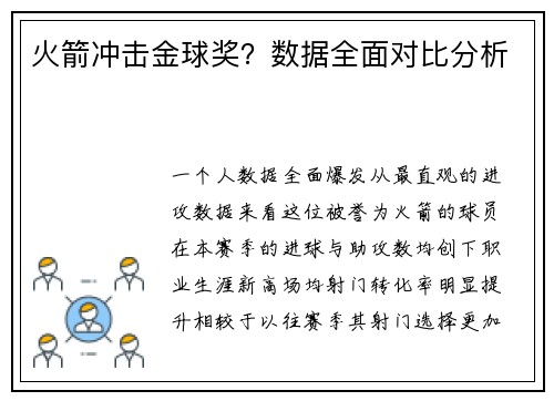 火箭冲击金球奖？数据全面对比分析